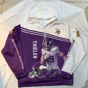 Minnesota Vikings Adam Thielen Graphic Hoodie - Purple & White